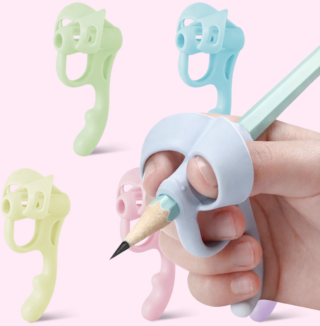 말랑베이비 프리미엄 다섯손가락 악필 교정용 연필 교정기, 5개, 파스텔