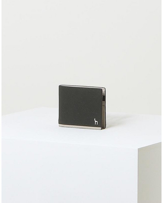 [21FW] 그레이 라인배색 소가죽 반지갑 HJWA1F961G3