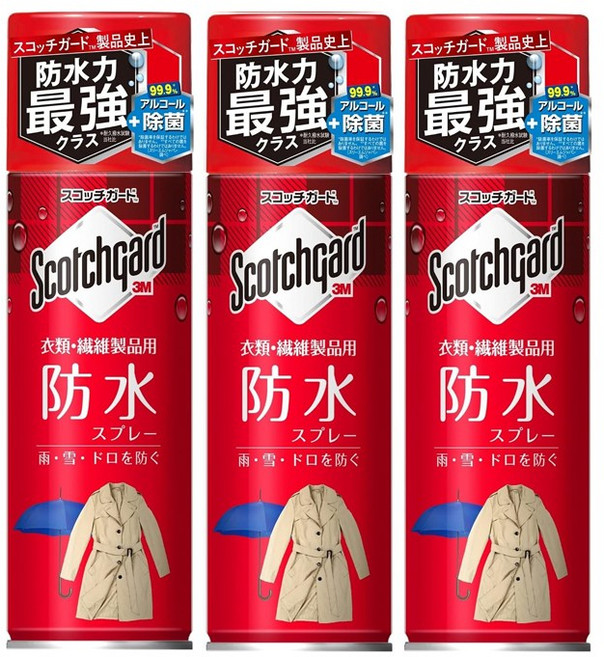 3M 방수 스프레이 발수 의류 섬유 제품용 345ml x 3개 SG P345iS 스카치가드