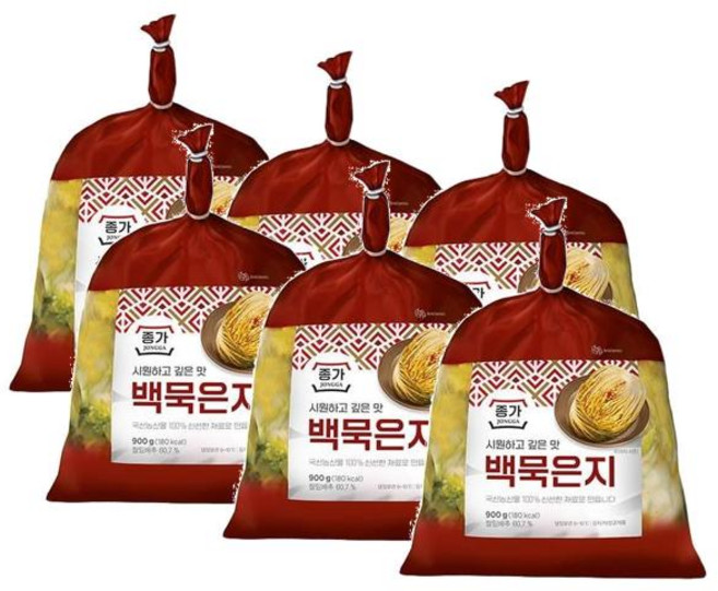 종가 백묵은지, 900g, 6개