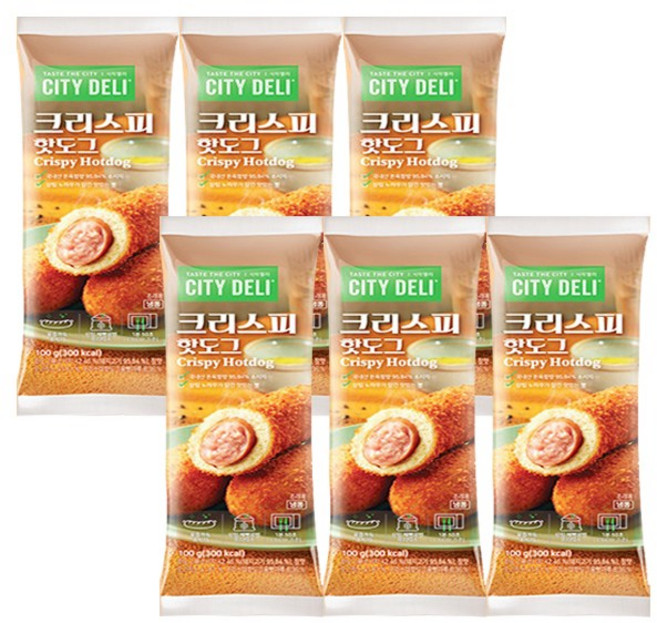 삼립 시티델리 크리스피 핫도그 100g x 6개 빅핫도그