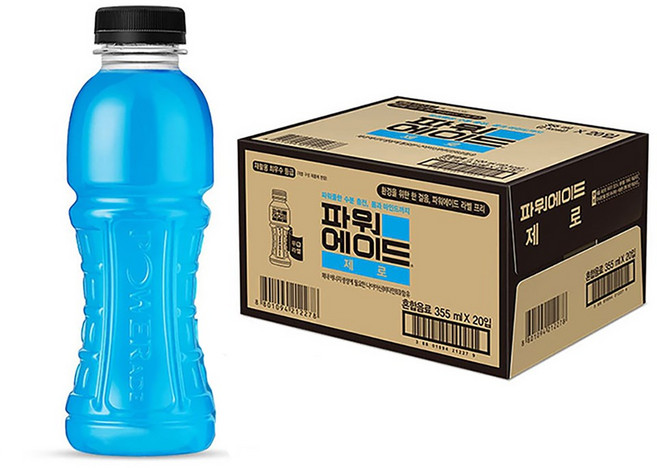 파워에이드 제로 무라벨, 355ml, 20개