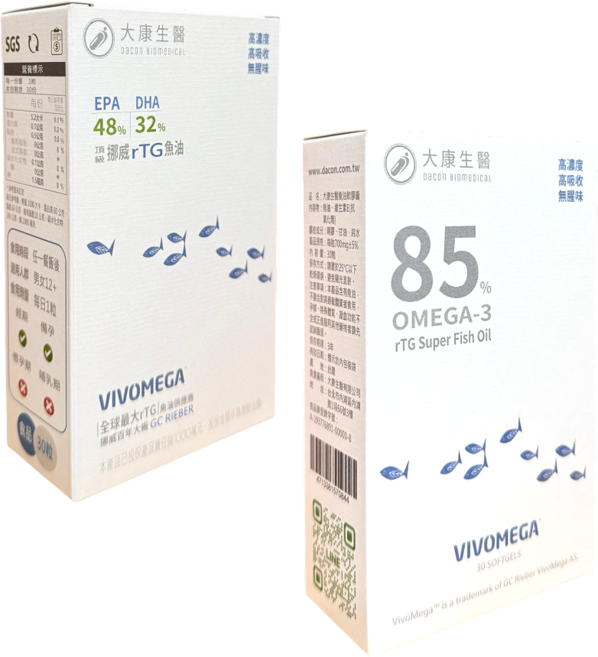 大康生醫 高濃度無腥味VIVOMEGA 挪威頂級魚油85% r-TG, 2個, <多件優惠>EPA48%+DHA32%, 30顆