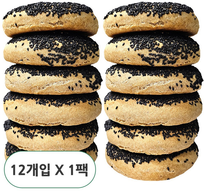 당일생산 수제베이글 달다 통밀 100% 검은깨 베이글, 110g, 12개