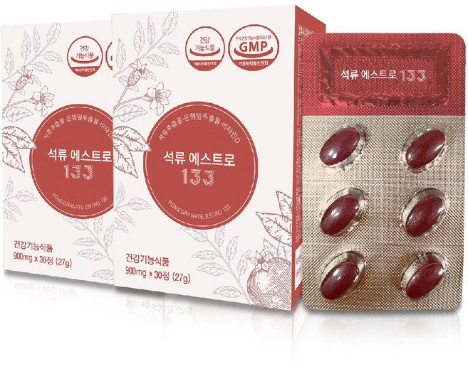 여성 갱년기 석류영양제 석류밸런스 에스트로겐 석류 에스트로 133, 60정, 30정, 4개