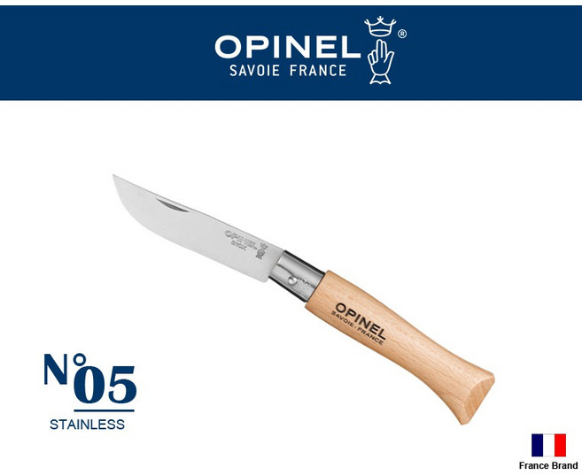 Opinel 法國不銹鋼折刀 No.05 櫸木刀柄, 1個