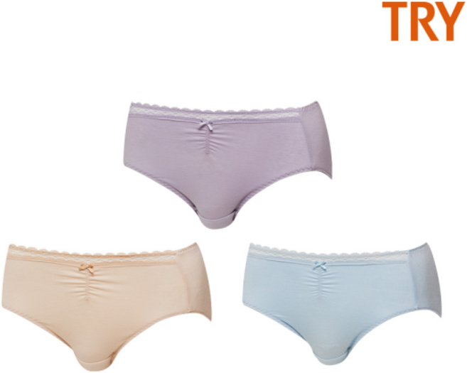 트라이 트라이 여성 베라 솔리드 팬티 3매입 I27