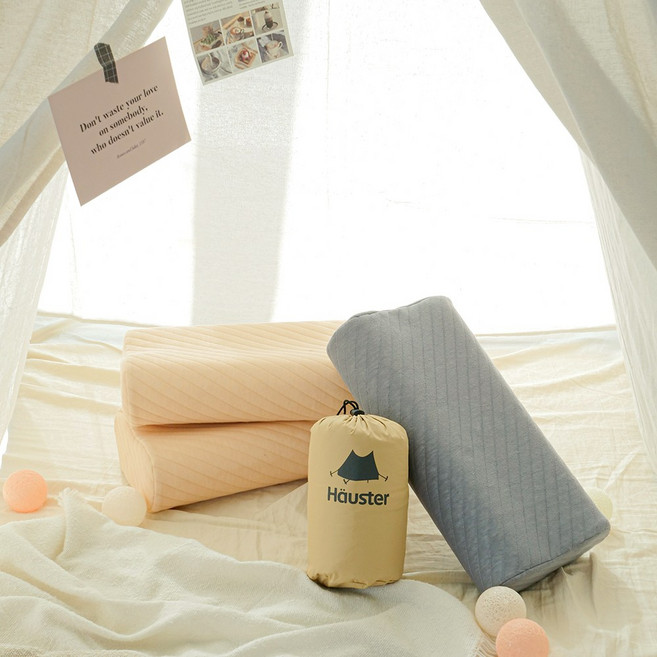 하우스터 국산 메모리폼 캠핑베개, 그레이, 2개