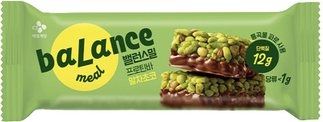 CJ 밸런스밀 프로틴바 말차초코, 38g, 15개