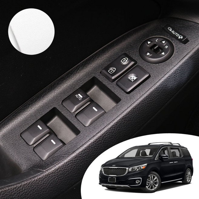 ERK 올뉴카니발 실내 패널 포인트 자동차 데칼 카스티커 / 도어 윈도우 버튼 도어 핸들 글로브박스 콘솔 컵홀더 몰딩, 올뉴카니발-무광화이트, B 도어 핸들 몰딩, 1개