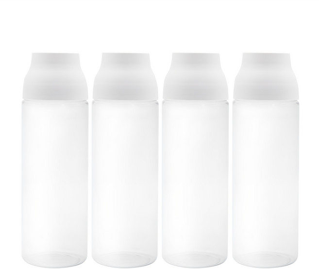 생활엔 깨끗한 이지캡 원형 물병 4p, 화이트, 1.1L, 1세트