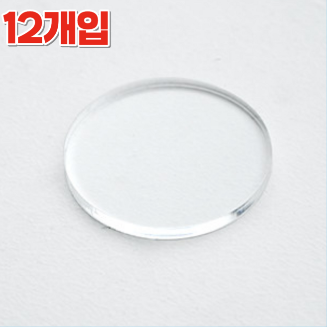 아크릴팩토리 국내제작 아크릴 투명 가구받침대 바닥 눌림 보호 미끄럼방지, 정원형 (싱글), 12개