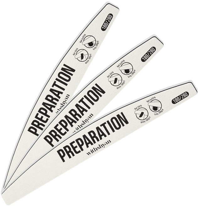 위드샨 프리미엄 프로 프리퍼레이션 파일 콤비파일 180/280grit, 3개