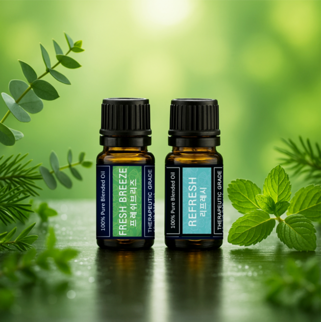 레노포프 호흡 & 집중 천연 블렌딩 에센셜오일 2종세트 (비염/코막힘/리프레시), 1개, 10ml