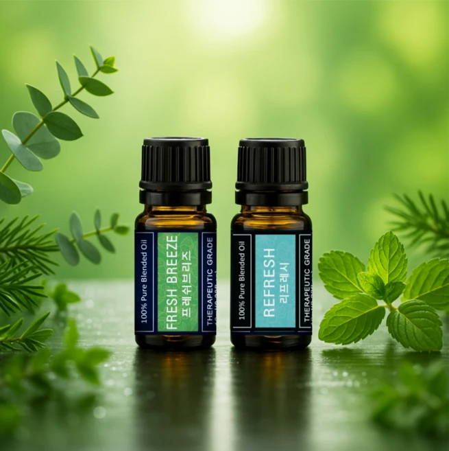 레노포프 호흡 & 집중 천연 블렌딩 에센셜오일 2종세트 (비염/코막힘/리프레시), 1개, 10ml - 쿠팡