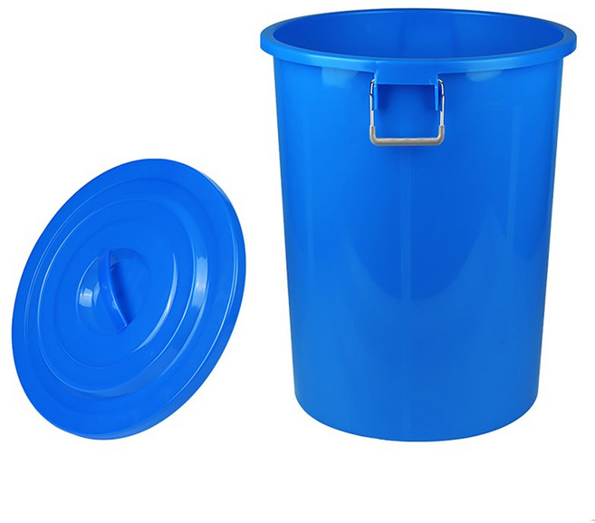 多功能儲水桶附蓋垃圾桶, 1個, 藍色