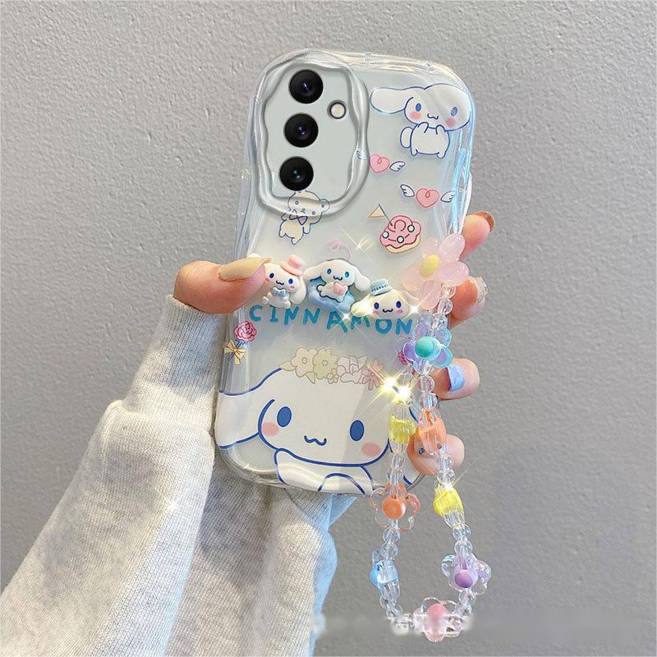 나무나라 갤럭시 A17 A07 S25FE 웨이브 입체 캐릭터 스트랩 투명 케이스 CY272