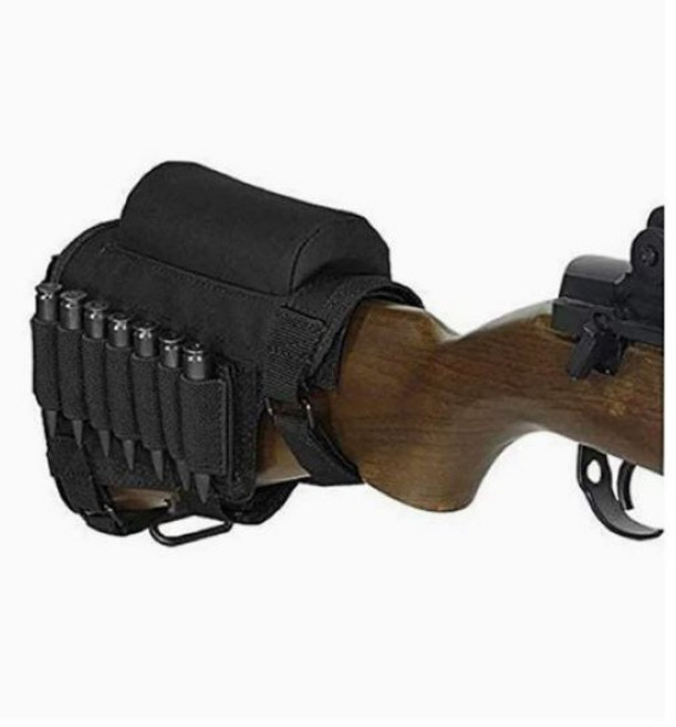 까마느 서바이벌 개머리판 총알집 가방 홀더 받침 액세서리, 검은색, 1개