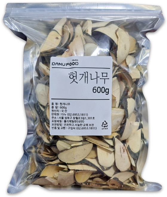 다누푸드 국산 헛개나무 슬라이스 지구목 600g, 1개