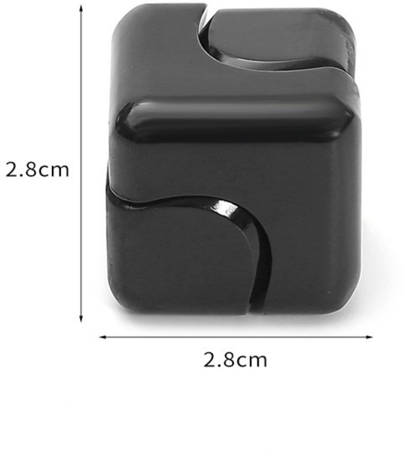 方塊指尖陀螺 金屬材質 2.8cm, 1個, 黑色, 黑色