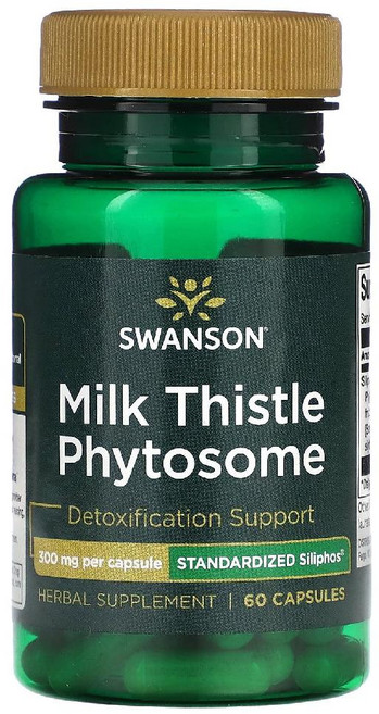 스완슨 밀크씨슬 파이토솜 300mg 60캡슐 밀크시슬 실리마린 MilkThistle, SWV02162, 60정, 1개