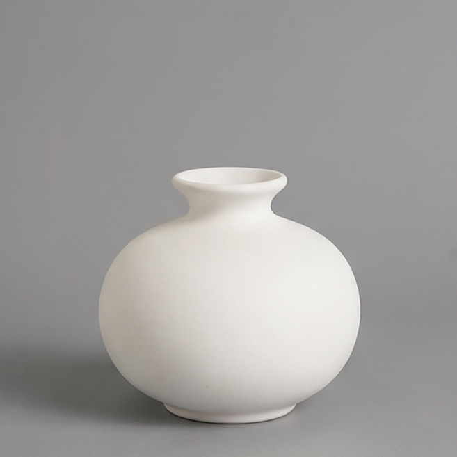 차렌시아 달항아리 도자기 화병 무광 (5 design), 화이트