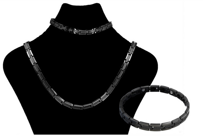 [사노피아] 티타늄 희토류 게르마늄건강 목걸이 팔찌 사노디아 스포츠목걸이 부모님선물 건강팔찌 추석선물, 목걸이 팔찌 세트, 여성, 블랙, 1개