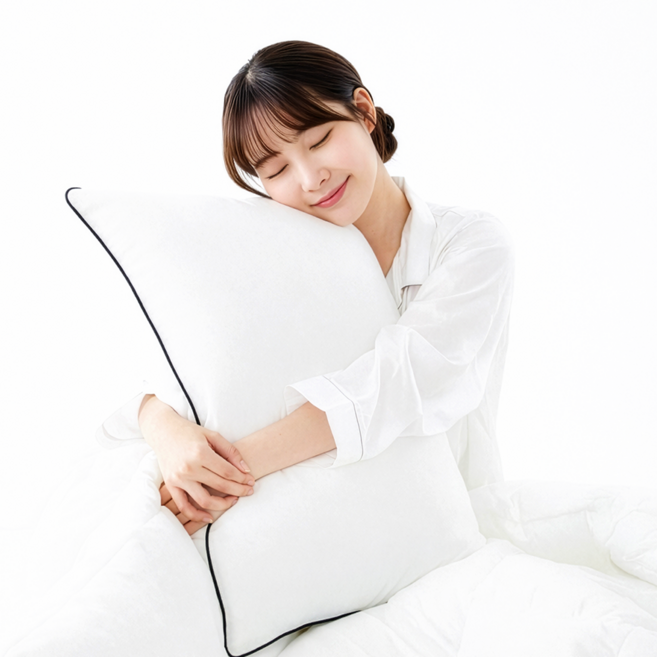 아누베오 하루의온도 60수 고밀도 순면 베개 2개, 굿모닝화이트