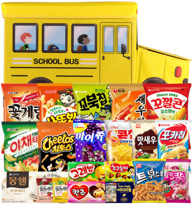 누구나조아 스쿨버스 간식박스 심플 대용량 세트, 1개