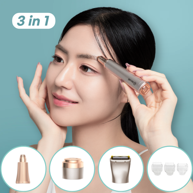 이로셀 트리컷 전동 눈썹정리기 눈썹칼 여성 남자 얼굴솜털 잔털지우개 제거기 면도기 제모기, 1개, ICR-MS100