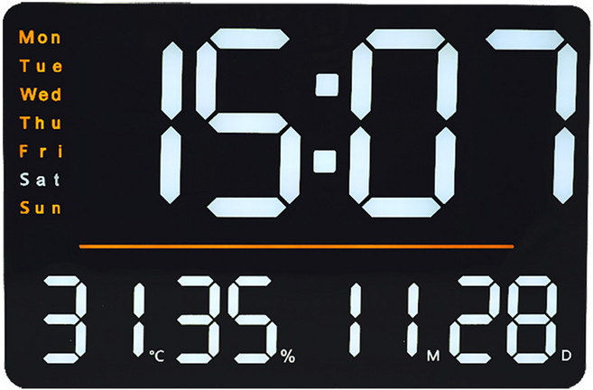 LED電子鐘 溫度濕度日期星期顯示 倒數計時 遙控操作, 壁掛LED數字電子鐘 DS-6636時鐘 (USB插電)常規款