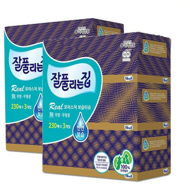 보습각티슈 1BOX (230매 24개) 곽티슈 미용티슈, 24개, 230매