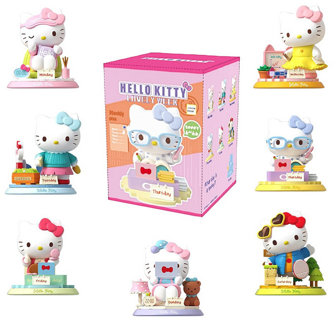 헬로키티 러블리위크 산리오 랜덤피규어 7종중1종 수집 키티 피규어 장난감 랜덤뽑기, 1개
