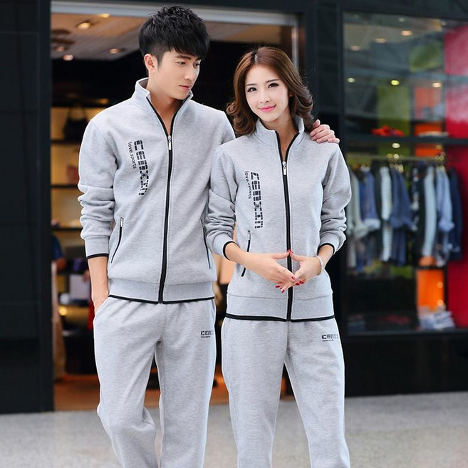 FANSYLI 캐주얼 트레이닝 세트 남녀 봄가을 아웃도어 트레이닝 세트 심플 루즈핏 지퍼 코트 와이드 팬츠 투피스 커플룩 빅사이즈 간절기 X2508A28