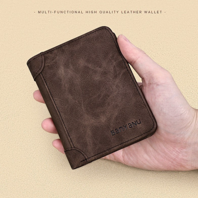 남성 프리미엄 심플 소가죽 반지갑 N2049