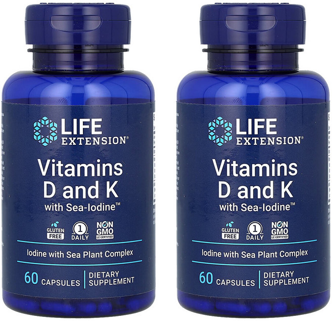 라이프익스텐션 비타마인드 D 앤 K 캡슐, 60정, 2개