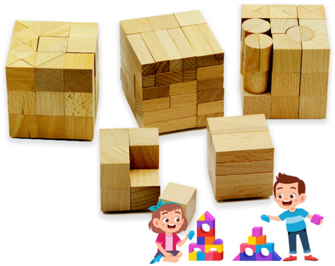 요기팜 원목 3 4 5 6 5B 3cm 가베 5종 교구 놀이 홈스쿨 유아 엄마표, 1개