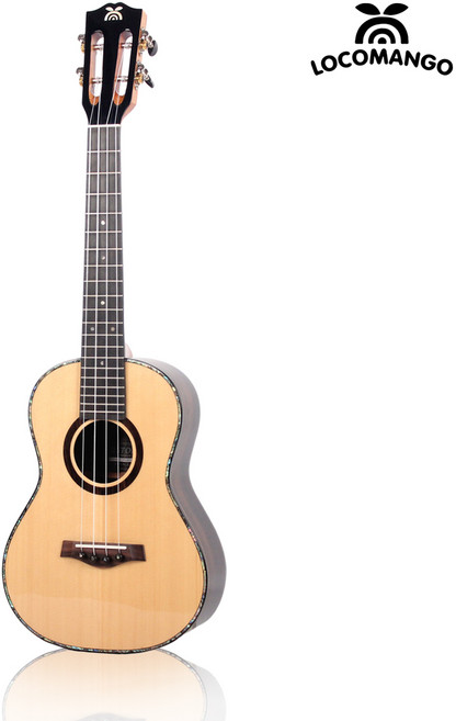 로코망고 우쿨렐레 CUSTOM S SPRUCE 테너 올솔리드 스프루스 로즈우드 유광 국산, 1개