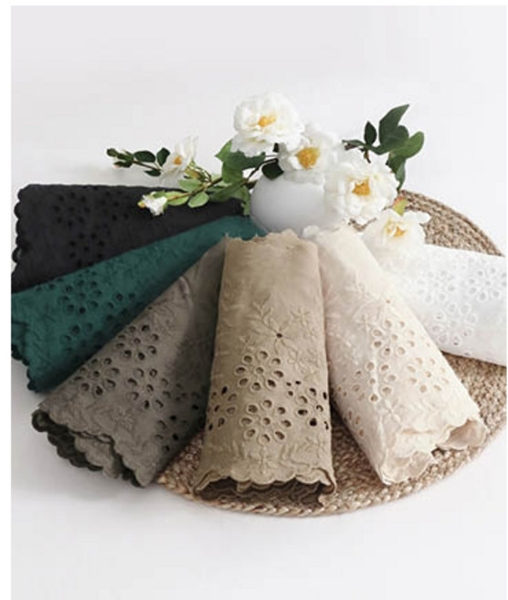 퀼트스타 [20cm 대폭] 글로리 플라워 면자수레이스, 1개, 6 블랙