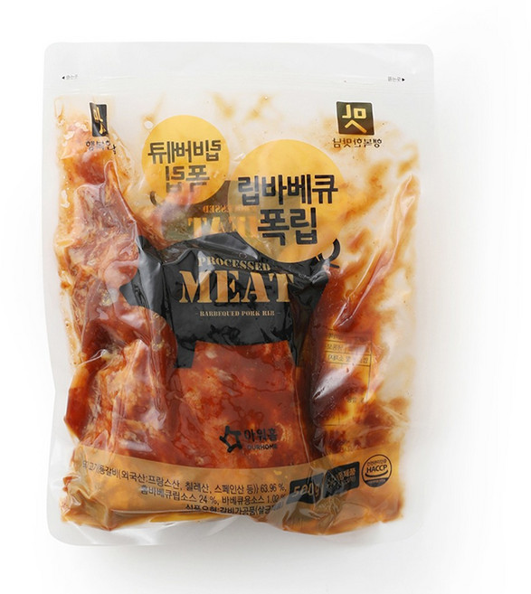 냉동 아워홈 행복한맛남 립바베큐폭립 500g 1BOX(10입), 10개