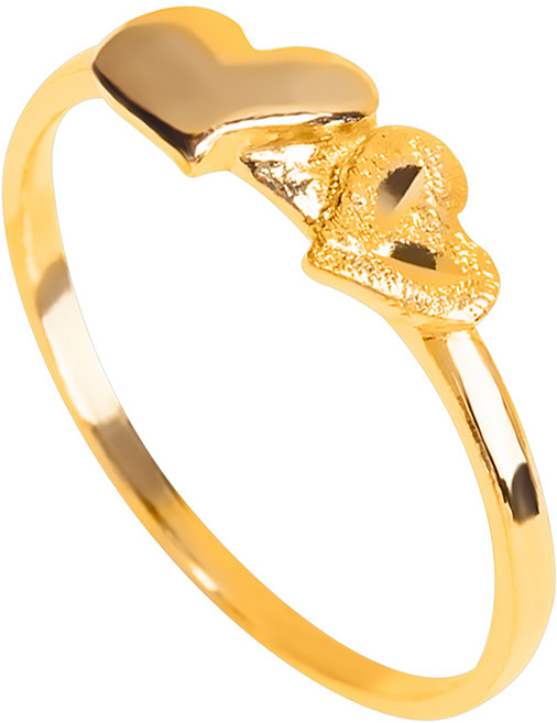 엘렌쥬얼리 24K 순금 트윈 하트 금 반지 1.875g