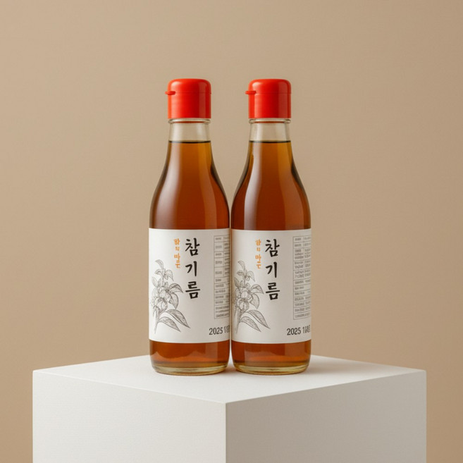고소한 향을 담은 저온압착 참기름, 2개, 350ml