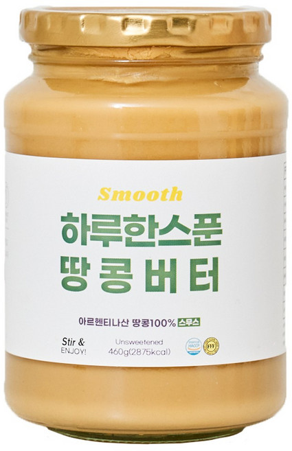 프프프 460g 대용량 무가당 고단백 땅콩버터 100% 스무스, 1개