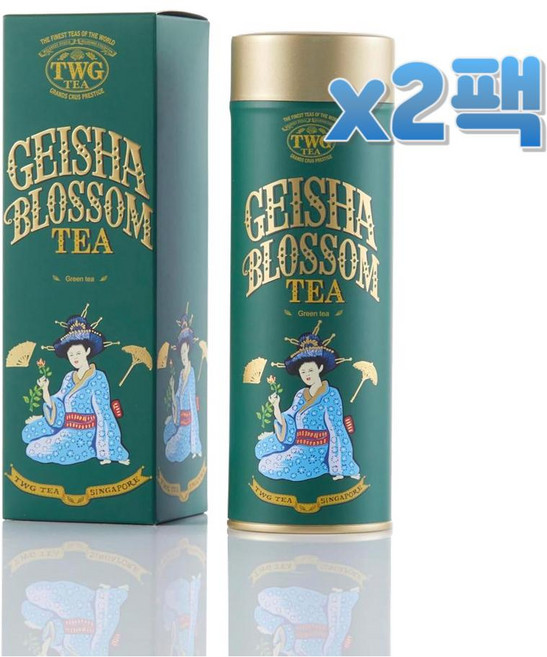 TWG 게이샤블로썸 그린티 잎차 기프트 틴 100g x2개 Geisha Blossom Tea, 2개