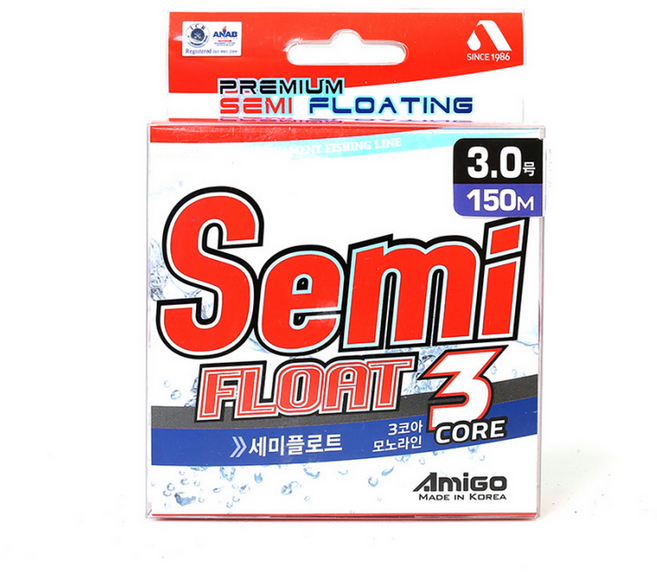 150m 아미고 세미플로트3 멀티 나일론줄 세미플로팅 모노줄 광어 쭈꾸미 문어 낚시용 강력 내마모성, 멀티200m 4호