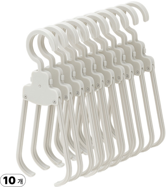 펨렛 접이식 논슬립 어깨뿔방지 옷걸이, 크림, 10개