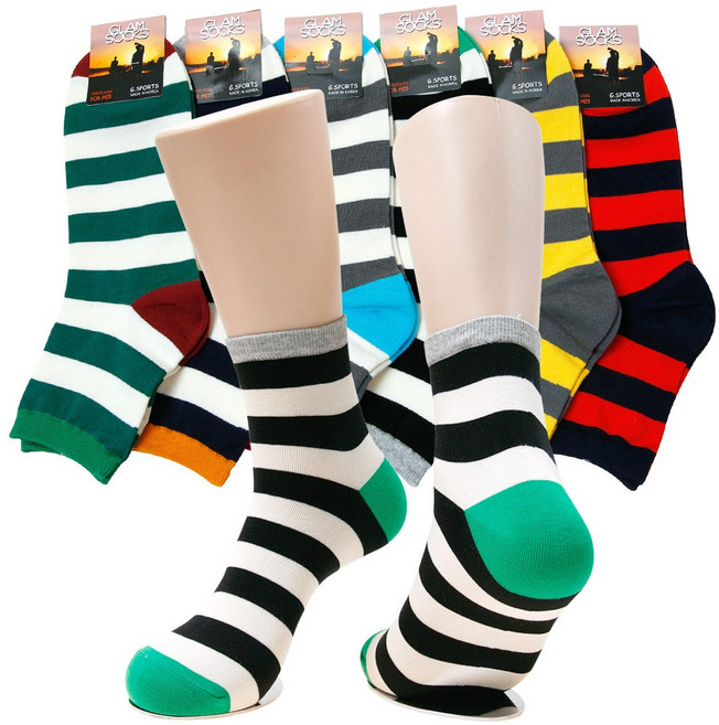 국내생산 남성 패션 스트라이프 중목 양말 대링글