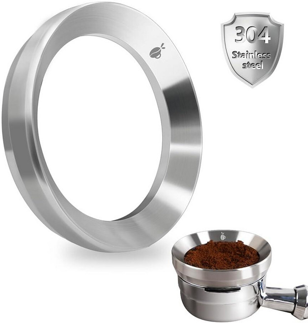 Carrottimes 54mm 에스프레소 도징 깔때기 304 스테인리스 스틸 커피 도징 링 6개의 자석이 있는 포타필터 깔때기 Breville 54mm 포타필터와 호환되는