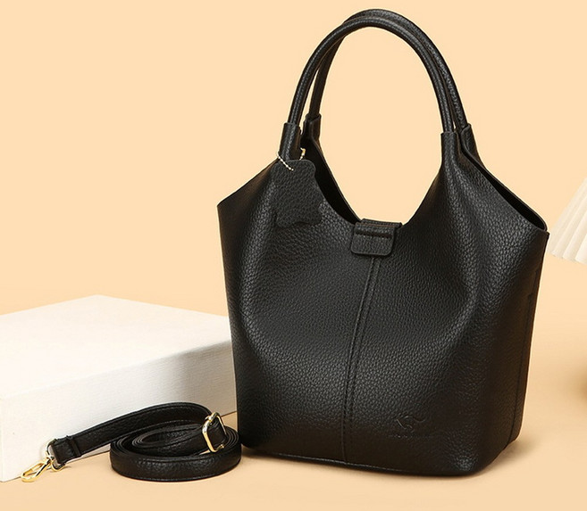 꾸꾸지민 부드럽고 가벼운 가죽 버킷백 데일리한 숄더백 6color