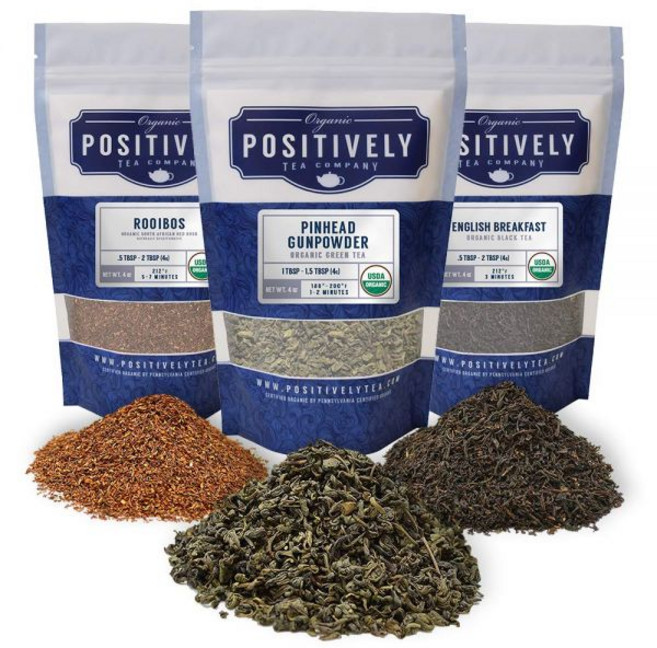 포지티브 티 컴퍼니 향이 가미된 블랙 샘플러 느슨한 잎차 4온스 3팩, 티 다양성 샘플러, 4온스 (3팩)